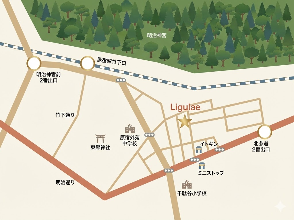 Ligulae周辺イラスト地図