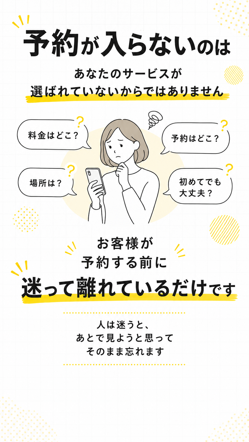 予約導線無料診断LP 3枚目